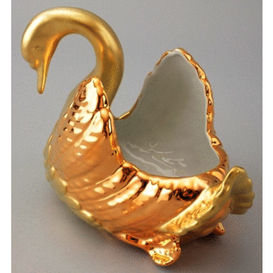 Лебедь конфетница (золото+золотые крылья)