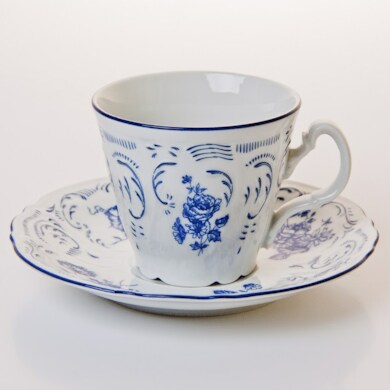 Набор для чая "Бернадотт Синие розы 24074" (чашка 200 мл. + блюдце) на 6 персон 12 предметов