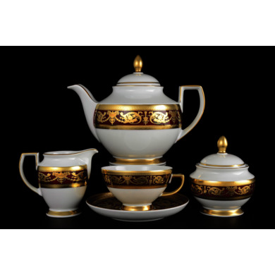 Чайный сервиз "Constanza Imperial Bordeaux Gold" на 6 персон 15 предметов