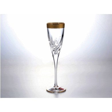 Набор фужеров для шампанского "Trix Gold RCR" 120 мл 6 шт