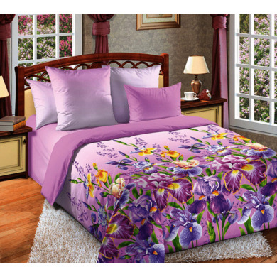 Комплект постельного белья "Виолетта 1" перкаль, двуспальный евро