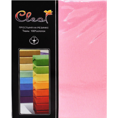 Простыня Cleo трикотажная на резинке 160х200х25 см (светло-розовый)