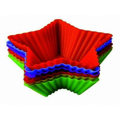 Набор форм для выпечки "Тарталетки-звезды" 10х3,5 см. Silicone