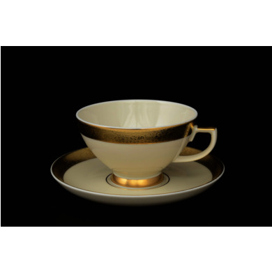 Набор чайных пар "Constanza Cream 3064 Gold" (чашка 250 мл + блюдце) на 6 персон