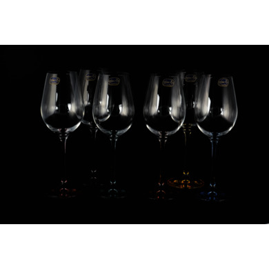 Набор бокалов для вина "Виола Цветные" 250 мл 6 шт