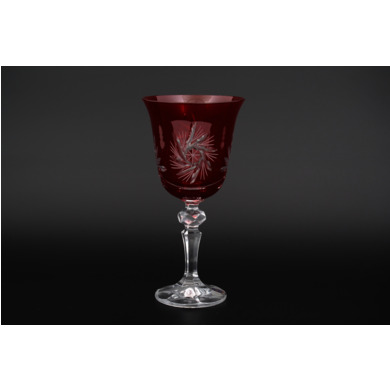 Набор бокалов для вина "Цветной хрусталь (красный)" 220 мл 6 шт