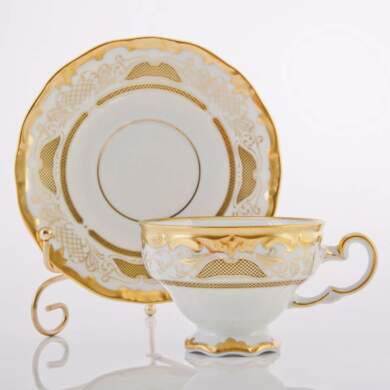Набор для чая "Симфония золотая 427" (чашка 210 мл. + блюдце) на 6 персон 12 предметов в подарочной упаковке