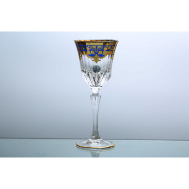 Набор бокалов для вина "Natalia Golden Blue Decor" 220 мл 6 шт