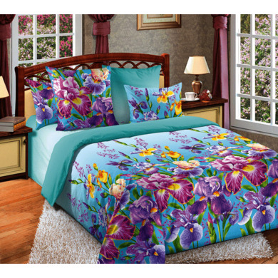 Комплект постельного белья Белиссимо "Виолетта 2" бязь, двуспальный (с европростыней)