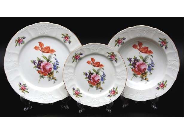 Набор тарелок для сервировки стола Бернадот Полевой цветок 18 шт
