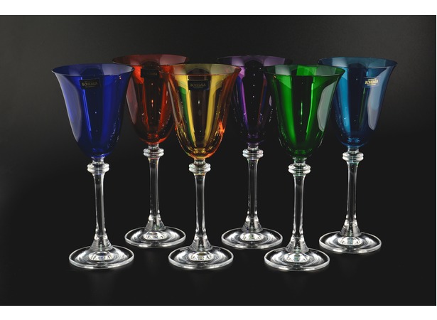 Набор бокалов для вина Александра Цветные 185 мл 6 шт