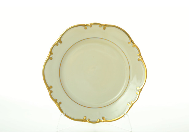 Набор тарелок Антония Отводка золото Слоновая кость 21 см 6 шт