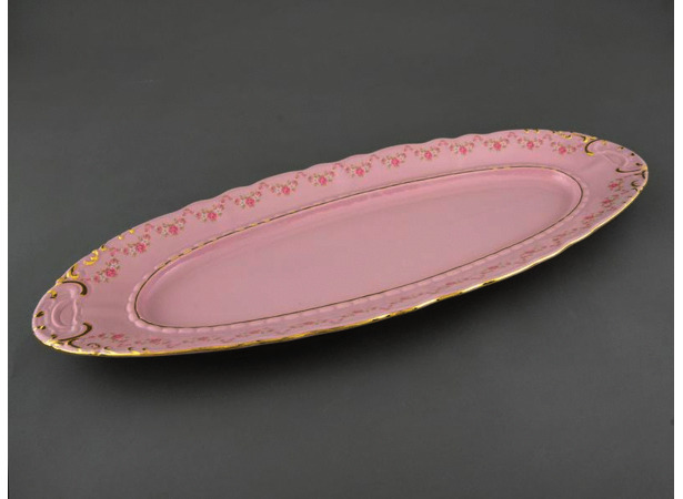 Блюдо Соната Розовый фарфор 0158 555 см овальное
