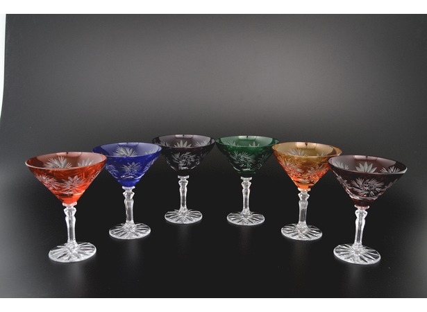 Набор бокалов для мартини Цветной хрусталь 180 мл