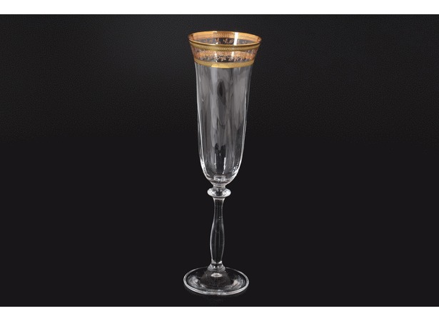 Набор фужеров для шампанского Анжела Золотой лист 190 мл 6 шт
