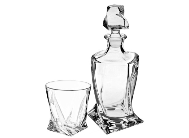 Набор для виски Квадро прозрачный (штоф + 6 стаканов)