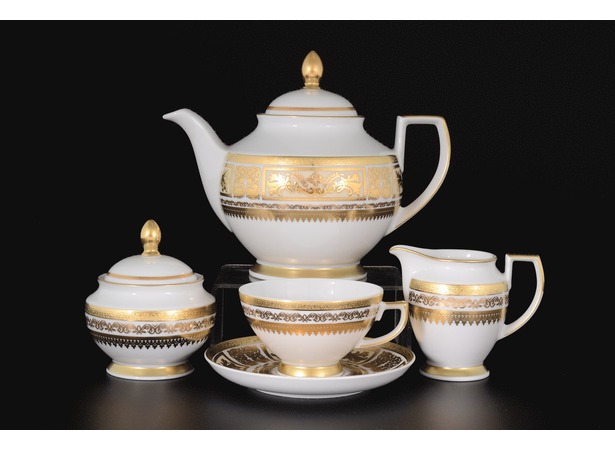 Чайный сервиз Diadem Cream Gold на 6 персон 15 предметов