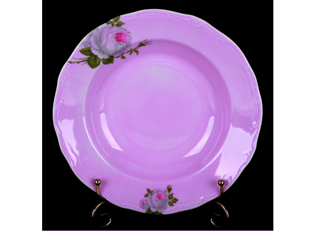 Набор глубоких тарелок Алвин розовый 6076 24 см 6 шт