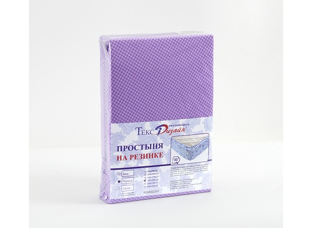 Простыня на резинке Текс-Дизайн Текстура перкаль 90х200х25 см (сиреневая)