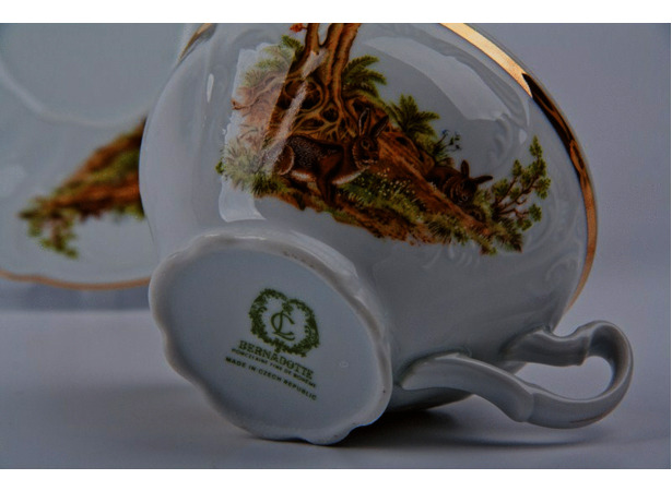 Набор для чая Бернадот Охота (чашка 220 мл + блюдце) на 6 персон 12 предметов (низкие)