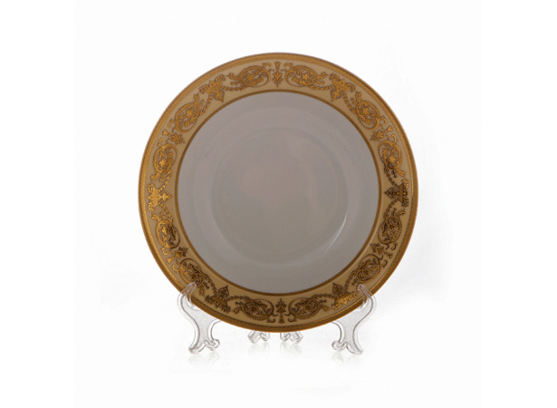 Набор глубоких тарелок Александрия Крем/золото 23 см 6 шт