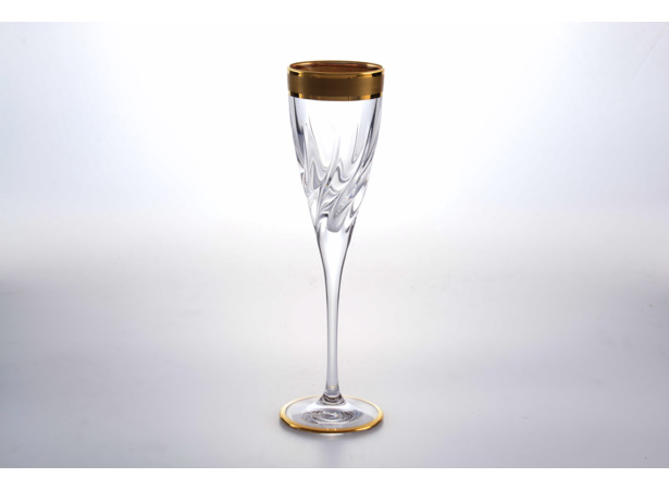 Набор фужеров для шампанского Trix Gold Line RCR 120 мл 6 шт