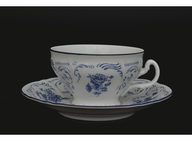 Набор для чая Бернадотт Синие розы 24074 (чашка 220 мл + блюдце) на 6 персон 12 предметов