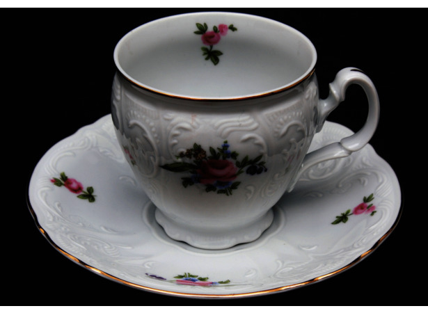 Набор для чая Бернадот Полевой цветок (чашка 240 мл + блюдце) на 6 персон 12 предметов (высокие на ножке)