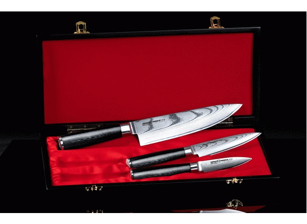Набор из 3 ножей Samura Damascus в подарочной коробке