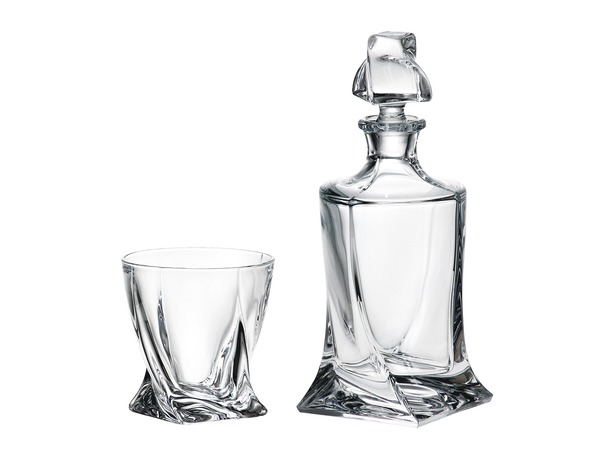 Набор для виски Квадро прозрачный (штоф + 6 стаканов)