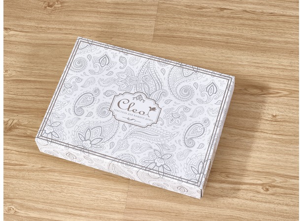 Комплект постельного белья Cleo Растительный орнамент на светлом фоне сатин евро макси