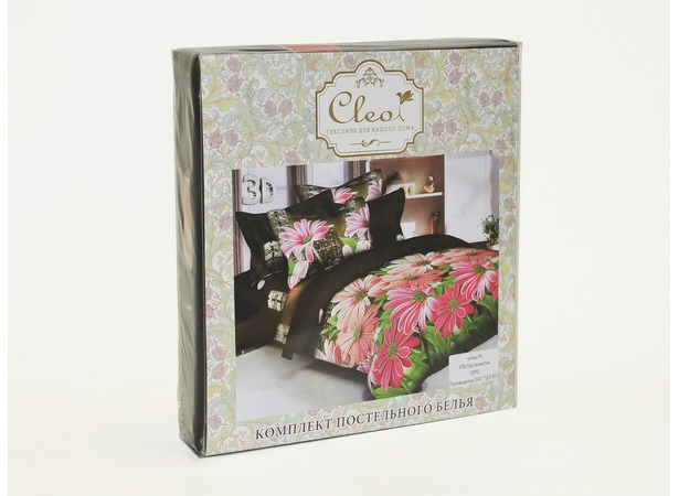 Комплект постельного белья Cleo Цветочный каскад полисатин евро макси