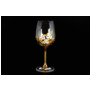 Набор бокалов для вина Лепка прозрачная Золотая ножка 350 мл 6 шт