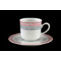 Набор кофейных пар Яна Серый мрамор с розовым кантом (чашка 160 мл + блюдце) на 6 персон 12 предметов