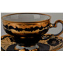 Набор для чая подарочный Кленовый лист синий 819 (чашка 210 мл + блюдце) на 6 персон 12 предметов