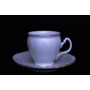 Набор для чая Бернадот Белый узор (чашка 240 мл + блюдце) на 6 предметов 12 персон (высокие на ножке)