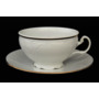 Набор чайных пар Бернадотт Белый узор (чашка 360 мл + блюдце) на 6 персон