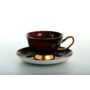 Набор чайных пар Бордовые розы (чашка 200 мл + блюдце) на 6 персон (черный)