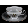 Набор для чая Бернадотт Зеленый цветок 23011 (чашка 220 мл + блюдце) на 6 персон 12 предметов (низкие на ножке)
