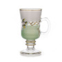 Набор стаканов для чая Лепка белая - зеленая
