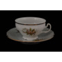 Набор для чая Бернадотт Зеленый цветок 23011 (чашка 220 мл + блюдце) на 6 персон 12 предметов (низкие на ножке)