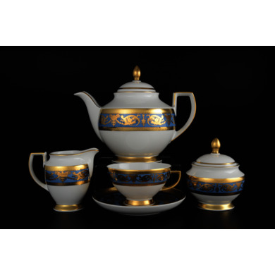 Чайный сервиз "Constanza Imperial Blue Gold" на 6 персон 15 предметов