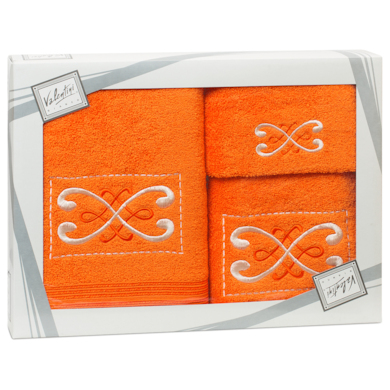 Комплект полотенец Valentini Fantasy 2 (оранжевый) 30х50 см, 50х100 см, 70х140 см 3 шт