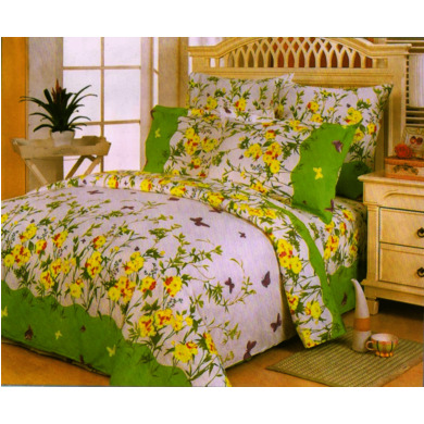 Комплект постельного белья "Сайлид A-63 (зеленый)" поплин, двуспальный
