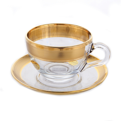 Набор для чая "Золотая дорожка" (чашка + блюдце) на 6 персон