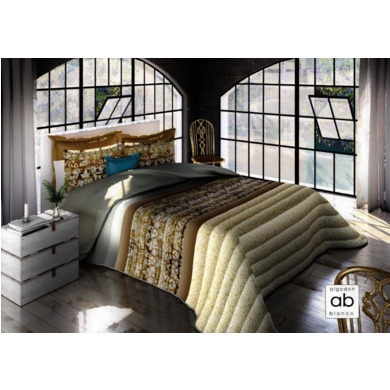 Покрывало стеганое Algodon Blanco Adamo beige 250х270 см + 2 наволочки 40х60 см