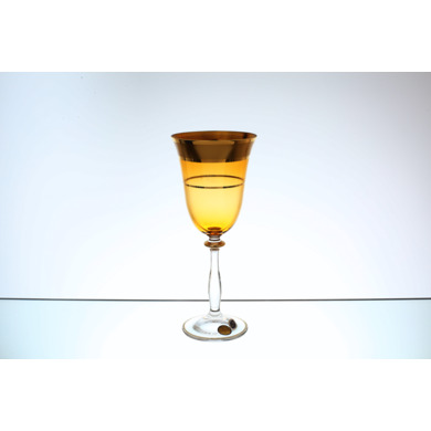 Набор бокалов для вина "Анжела Золотая полоса Медовый фон" 250 мл