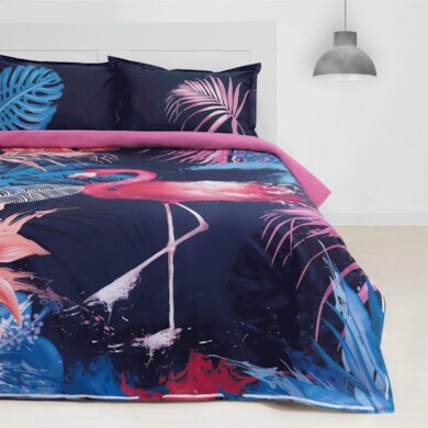 Комплект постельного белья Этель Фламинго ранфорс, двуспальный евро