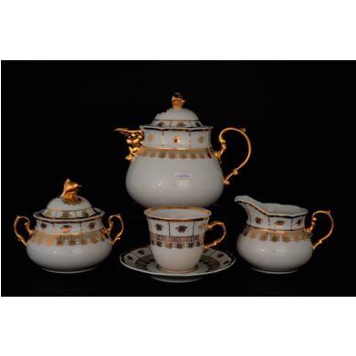 Чайный сервиз "Менуэт Золотой орнамент" на 6 персон 15 предметов