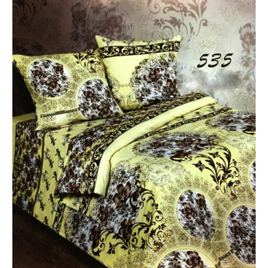 Комплект постельного белья Экзотика "Орнамент на кремовом фоне" поплин, двуспальный